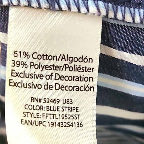 Time & Tru Buttondown Shift Dress, Blue & White Stripe, Size Large (12-14) - Picture 9 of 9